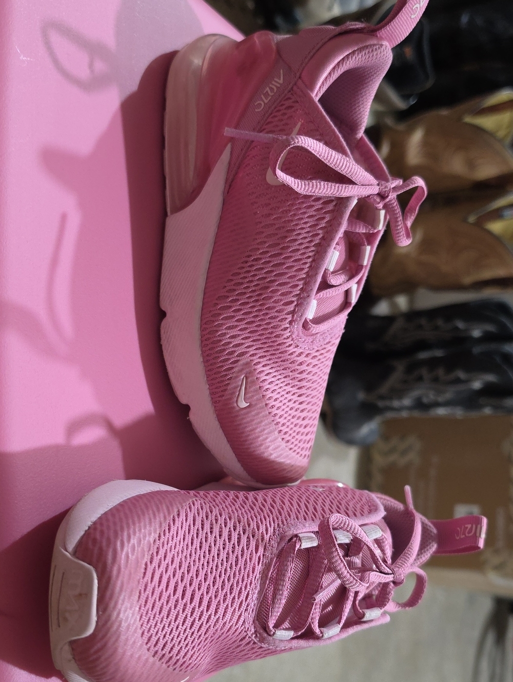 Nike Girl's Pink Mesh Air Athletic Sneakers